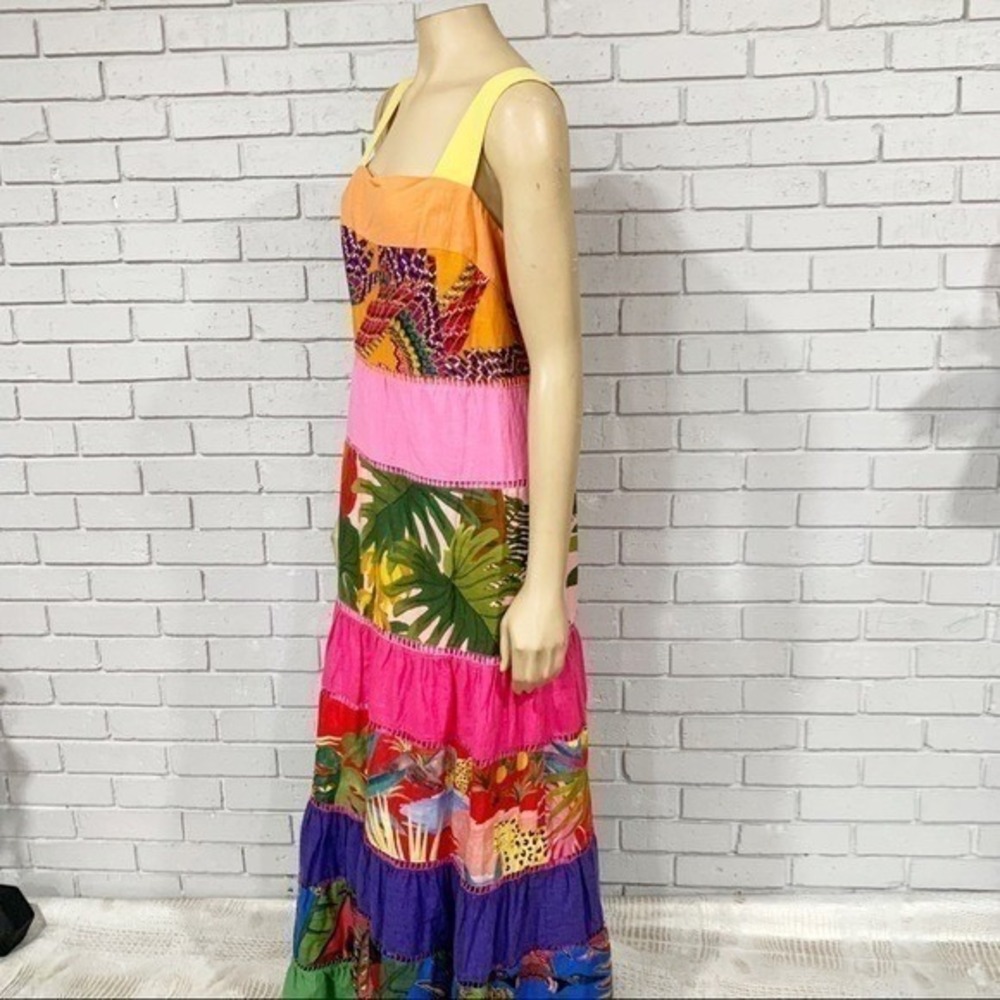 FARM Rio Multicolor Patchwork Maxi Dress - Yellow, Orange, Pink, Green, Purple - Picture 6 of 12